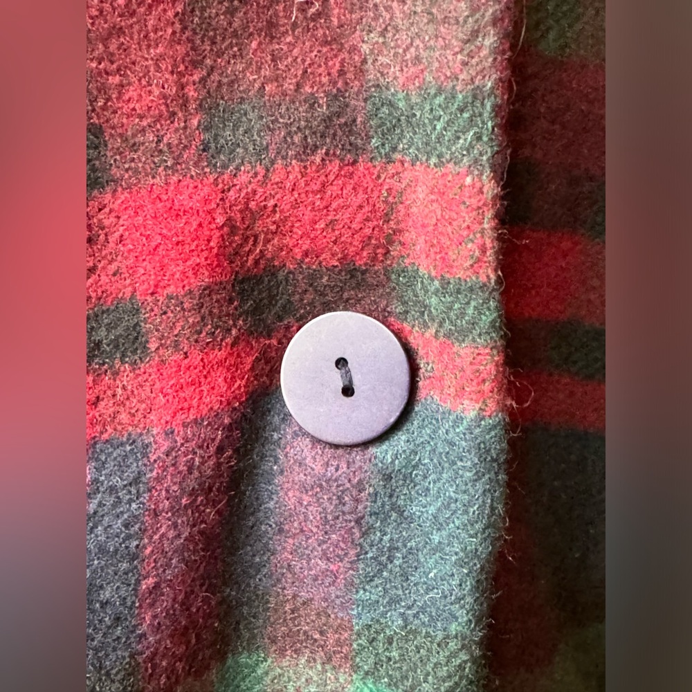 Willowridge vintage red green blue wool blend single button plaid blazer size 16 - Picture 3 of 9